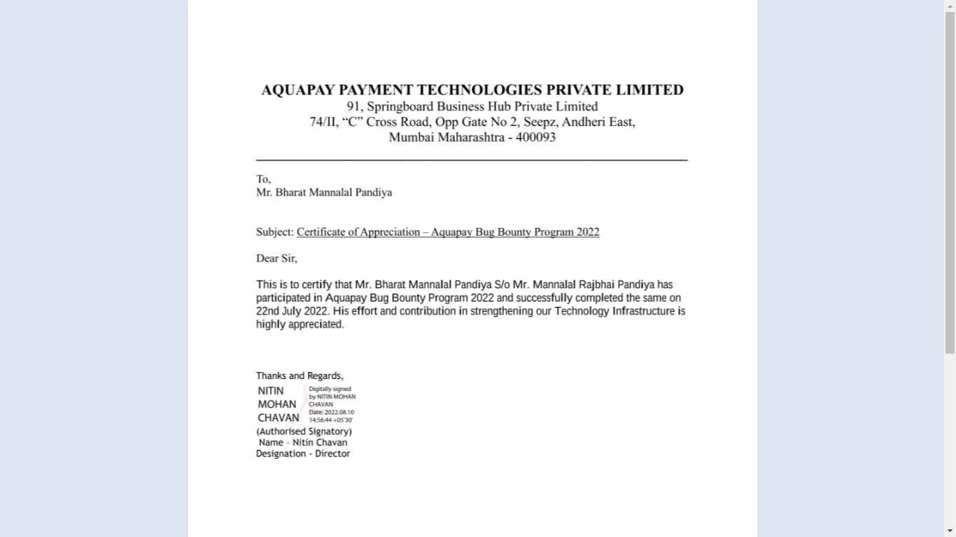 No certificate private contract